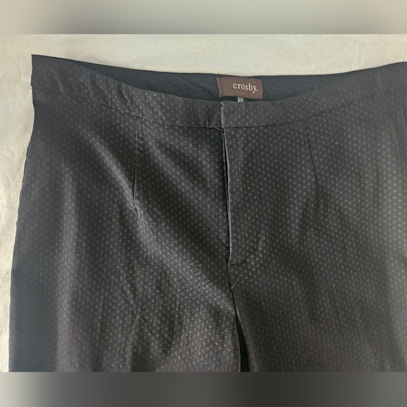 CROSBY. Madison Black Diamond Dot Straight Leg Pants | SZ 2 - Picture 8 of 9